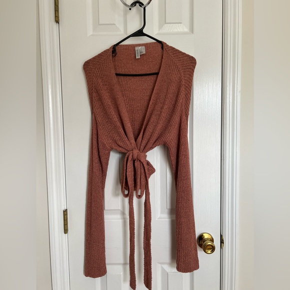 Wrapover Bouclé Cardigan - Picture 2 of 5